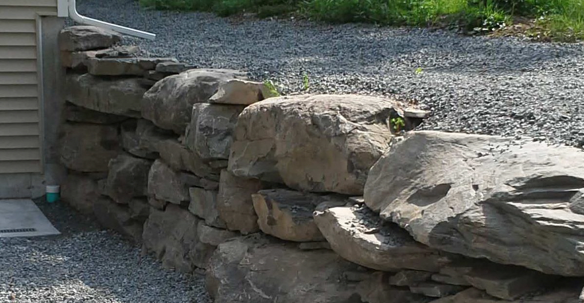 Stacked Stone Retaining Wall